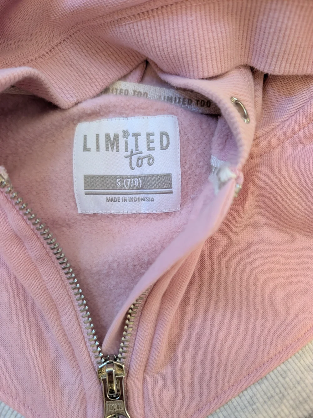 Limited Too Pink Hoodie & Jogger Set with Silver Chevron
